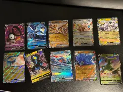 Pokemon Lot, 10 Ex V Shiny Full Art Holo Ultra Rare Mixed Languages - I Combine! - Image 1