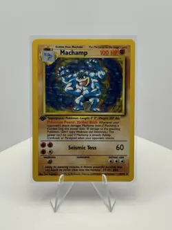 Pokemon TCG Machamp Holo Rare 1st Edition Base Set 8/102 - Image 1