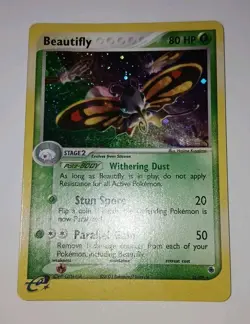 Vintage Pokemon - BEAUTIFLY 2/109 🦋 EX Ruby & Sapphire Holo Rare LP/MP 2003 - Image 2
