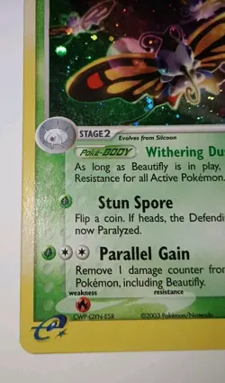 Vintage Pokemon - BEAUTIFLY 2/109 🦋 EX Ruby & Sapphire Holo Rare LP/MP 2003 - Image 4