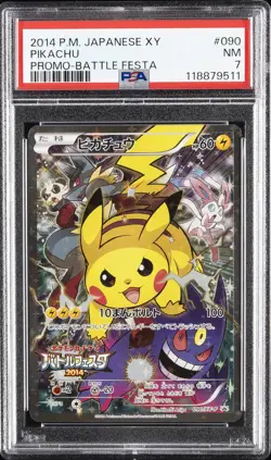 2014 POKEMON JPN XY PROMO BATTLE FESTA #90 PIKACHU PSA 7 - Image 1