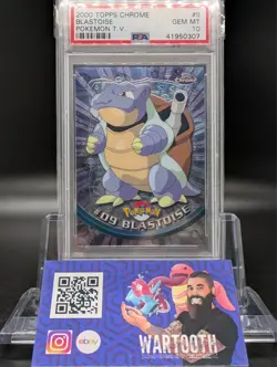 2000 TOPPS CHROME POKEMON T.V. #9 BLASTOISE PSA 10 - Image 1