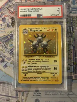 199 Pokemon Game Magneton Base Set Holo #9 PSA 7 NM Cert# 133193801 - Image 1