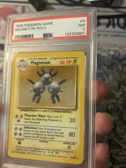 199 Pokemon Game Magneton Base Set Holo #9 PSA 7 NM Cert# 133193801 - Image 3