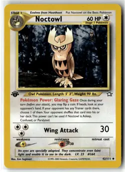 Noctowl ⭐ 42/111 Uncommon Neo Genesis 2000 Pokemon 1st Edition NM - Image 1