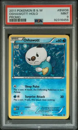2011 POKEMON BLACK & WHITE PROMO #BW08 OSHAWOTT-HOLO PSA 9 - Image 1