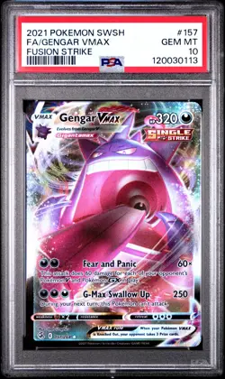Pokemon Gengar VMAX 157/264 Sword & Shield Fusion Strike English PSA 10 Gem Mint - Image 1