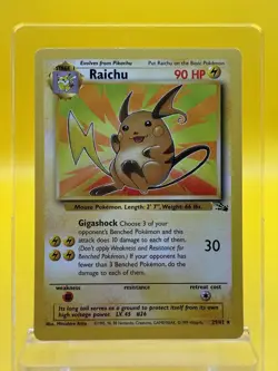 Raichu 29/62 Regular Rare Fossil Set Pokemon TCG 1999 LP/EX+ - Image 1