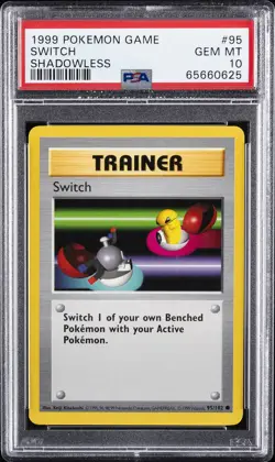 1999 POKEMON BASE SET SHADOWLESS #95 SWITCH PSA 10 - Image 1