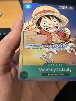 Monkey D. Luffy P-037 One Piece Promo Card TCG 1st Anniversary Stamped Foil NM - Image 5