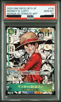 PSA 10 GM 2025 Monkey D Luffy OP13-118 SEC Comic Parallel Manga Art One Piece JP - Image 1
