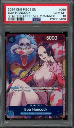 2024 One Piece EN #066 BOA HANCOCK Sealed Battle Vol 2 Winner FOIL PSA 10 - Image 1