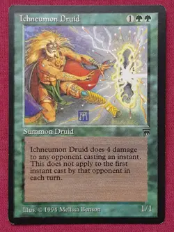 Magic The Gathering LEGENDS ICHNEUMON DRUID green card MTG - Image 1