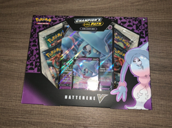 Pokemon Champion's Path Collection Hatterene V box 4 booster packs foil card - Image 2