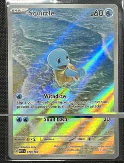 Pokemon TCG Squirtle 170/165 Scarlet & Violet 151 Illustration Rare Holo Card NM - Image 1