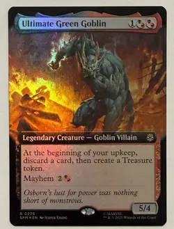 Ultimate Green Goblin Extended Art Foil - Marvel's Spider-Man MTG - Image 1