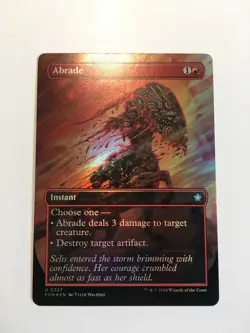 MTG Abrade - Borderless FOIL - MtG Foundations - NM #327 - Image 1