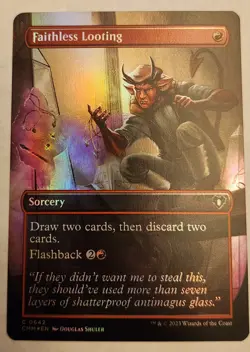 Faithless Looting (Borderless) Commander Masters Foil NM+ - Image 1