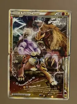 2010 Pokemon Unleashed Entei & Raikou LEGEND Set: 90/95 & 91/95 Top & Bottom - Image 1