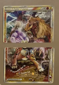 2010 Pokemon Unleashed Entei & Raikou LEGEND Set: 90/95 & 91/95 Top & Bottom - Image 3
