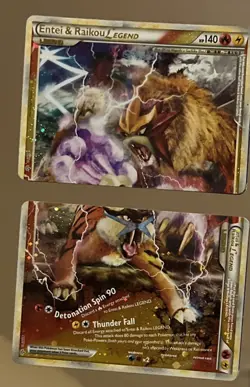 2010 Pokemon Unleashed Entei & Raikou LEGEND Set: 90/95 & 91/95 Top & Bottom - Image 4