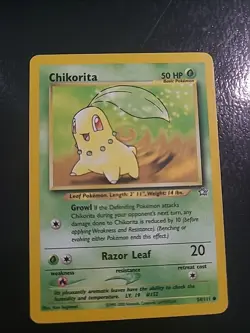 Chikorita 54/111 2000 Neo Genesis Pokemon Card TCG Vintage WOTC LP - Image 1