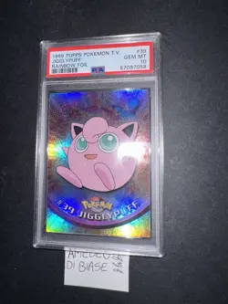 PSA 9 POKEMON TOPPS JIGGLYPUFF #39 RAINBOW FOIL ENGLISH 1999 POP 3 IN THE WORLD - Image 4