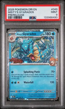 2025 Pokemon DRI-Destined Rivals - Misty's Gyarados Prerelease Stamped - PSA 9 - Image 1