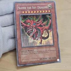 2003 YuGiOh English Slifer GBI-001 Obelisk GBI-002 Ra GBI-003 Secret Rare Promo - Image 3