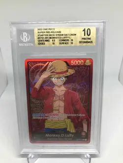 One Piece TCG Super Pre-Release Starter Deck ST01-001 Monkey D Luffy BGS 10 [EN] - Image 1