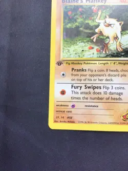 Pokemon Cards: Gym Challenge 1st Edition Common: Blaine's Mankey 63/132 - Image 5