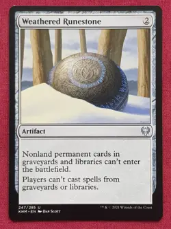 Magic The Gathering KALDHEIM WEATHERED RUNESTONE artifact card MTG - Image 1