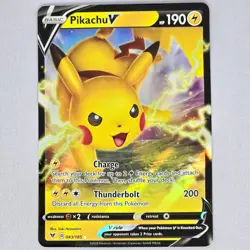 Pikachu V 043/185 Vivid Voltage Holo Ultra Rare Pokemon Card TCG English NM - Image 1