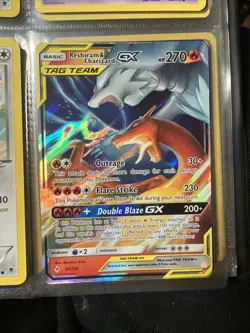 Reshiram & Charizard GX Holo Ultra Rare Pokemon Card Lightly Played - Image 2