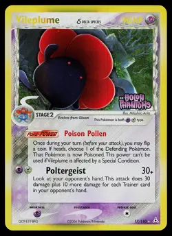 Pokemon Card - Vileplume Holon Phantoms 17/110 Reverse Holo Rare Stamped - Image 1