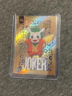 Pikachu Cosplay Joker Gold Foil Card Fan Art Pokemon Custom Holo - Image 1