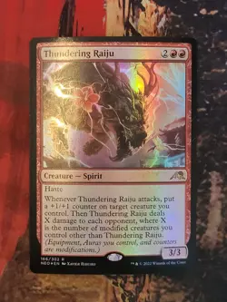 MTG Card: Thundering Raiju (Kamigawa: Neon Dynasty) FOIL - Image 1