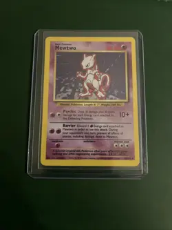 Pokemon TCG Base Set Mewtwo Holo Card 10/102 Rare - Image 1