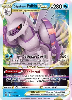 Origin Forme Palkia VSTAR 040/189 Ultra Rare Astral Radiance Pokemon Card - Image 1