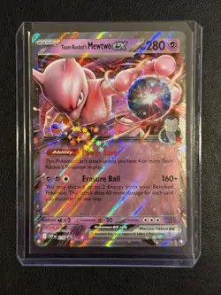 Team Rocket's Mewtwo ex 216 Promo Black Stamp - Scarlet & Violet Cards Holo - Image 1