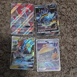 Pokemon TCG Nintendo Holo GX Card Lot Reshiram GX, Guzzlord GX, Tapu Koko GX, S. - Image 1