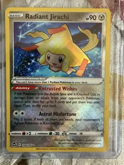 Radiant Jirachi 120/195 Silver Tempest Holo Pokemon Card Sword & Shield - Image 1