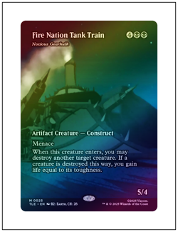 1x Fire Nation Tank Train - Noxious Gearhulk, Borderless Art Foil, Magic MTG NM - Image 1