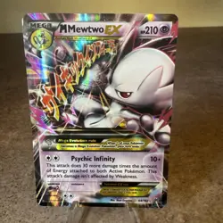 ULTRA RARE Mega M Mewtwo EX 64/162 XY Breakthrough Pokemon TCG Holo Foil - MP - Image 1