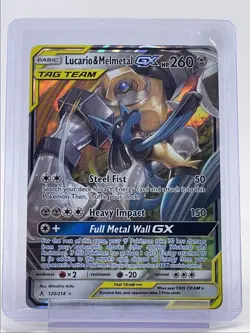 LUCARIO & MELMETAL GX 2019 POKEMON S&M UNBROKEN BONDS RARE HOLO Q6233 - Image 1