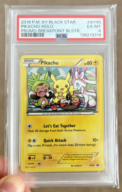 2016 POKEMON XY BLACK STAR PROMO BREAKPOINT BLISTERS #XY95 PIKACHU-HOLO PSA 6 - Image 1
