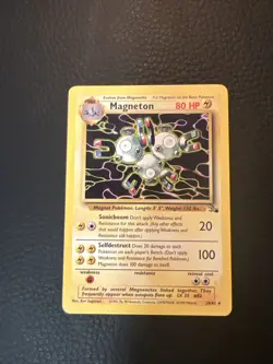 * Pokemon TCG Magneton 26/62 Rare Unlimited Fossil Unlimited Vintage 1999 NM - Image 1