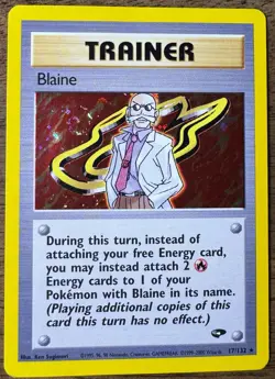 Pokemon Blaine 17/132 Holo Trainer- Gym Challenge- Rare 2000 - Image 1