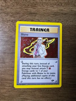 Pokemon Blaine 17/132 Holo Trainer- Gym Challenge- Rare 2000 - Image 2
