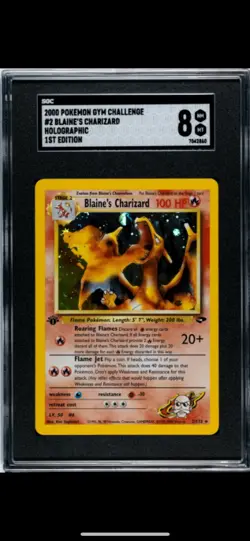 Pokemon Gym Challenge 1st Edition Holo Rare Blaine's Charizard SGC 8 - Image 1